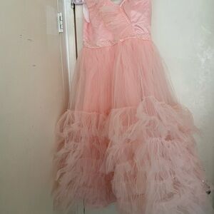 Pink Ruffled Tulle Dress